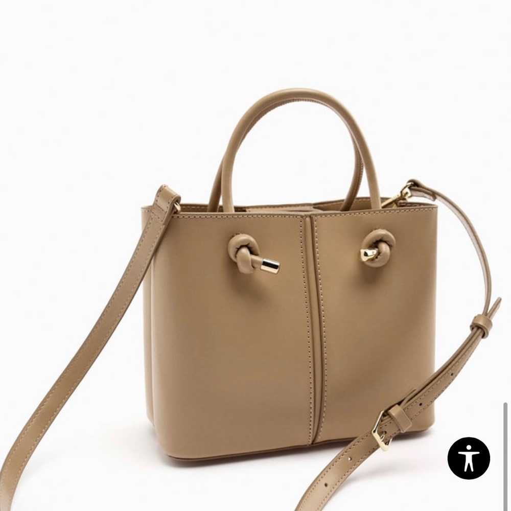 Zara NWT Mini City Bag in Color Beige